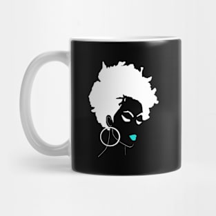 Natural Hair Tapered AFRO and Red Lipstick Shirt 2 Mug